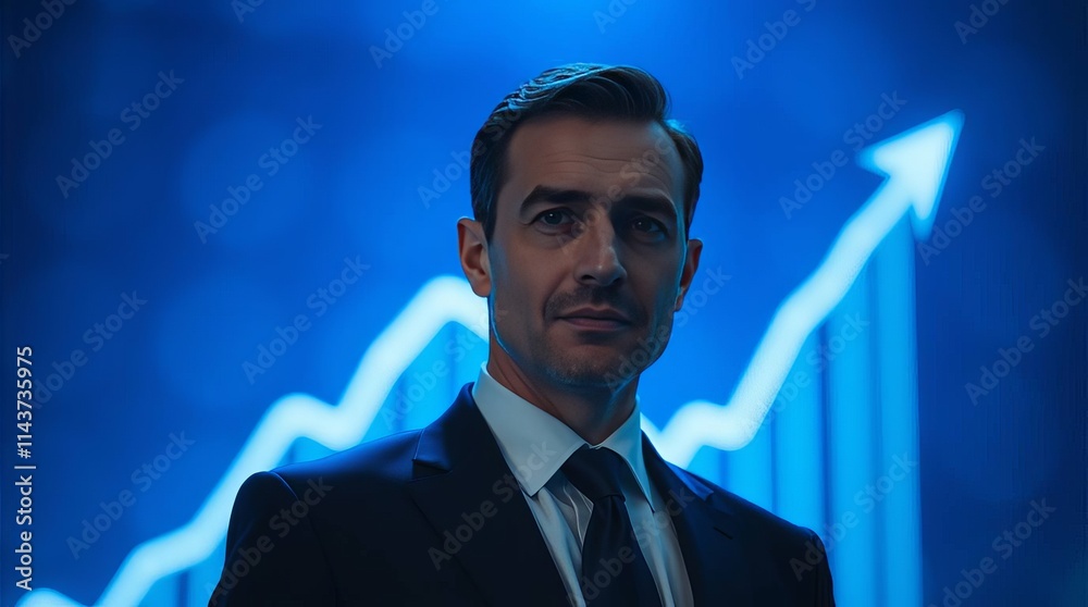 Business development to success and growing growth concept, Businessman with pointing arrow graph corporate future growth plan Business development to success and growing growth concept, Businessman with pointing arrow graph corporate future growth plan