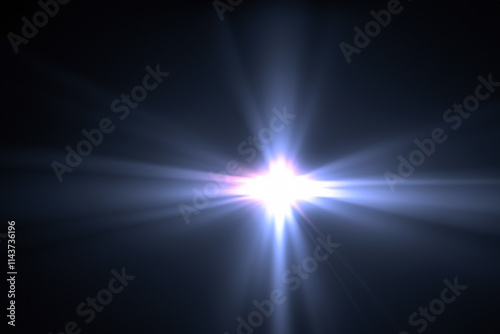 Bright light rays burst from central point on dark background.