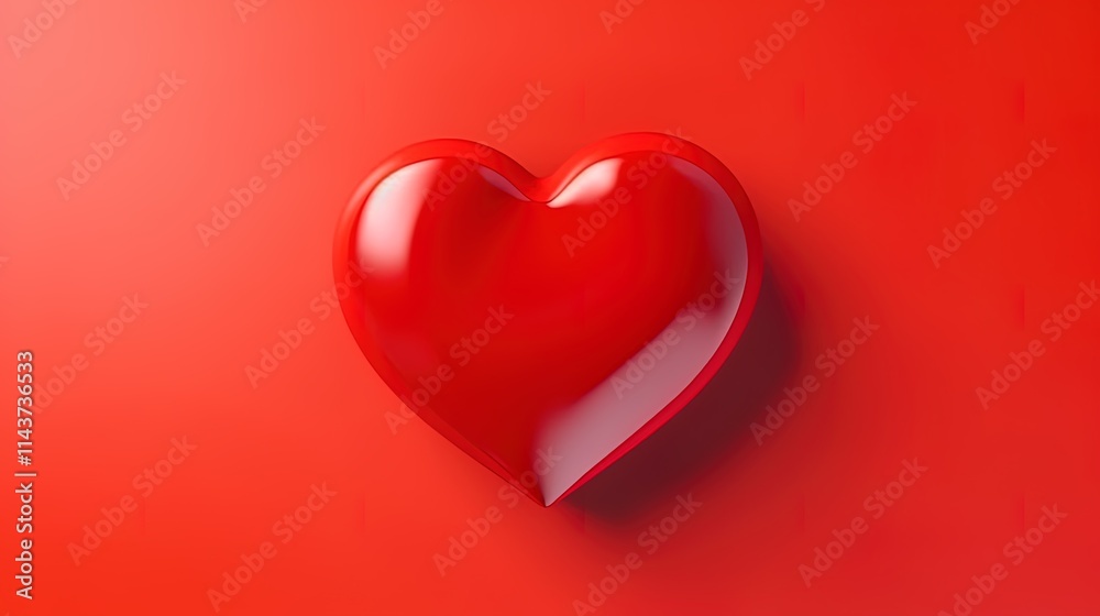 Symbol of Love and Valentine's Red heart shape isolated on red background Symbol of Love and Valentine's Red heart shape isolated on red background