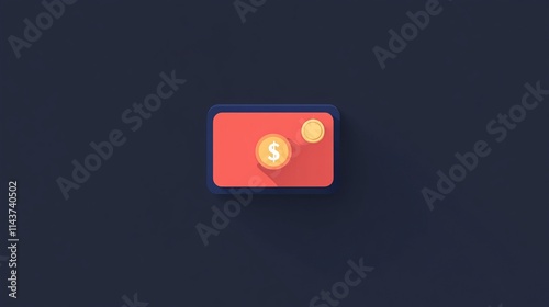 Free Download Flat Wallet with Money A minimalist wallet icon with visible cash and coins for financial or banking businesses - GFXLoad