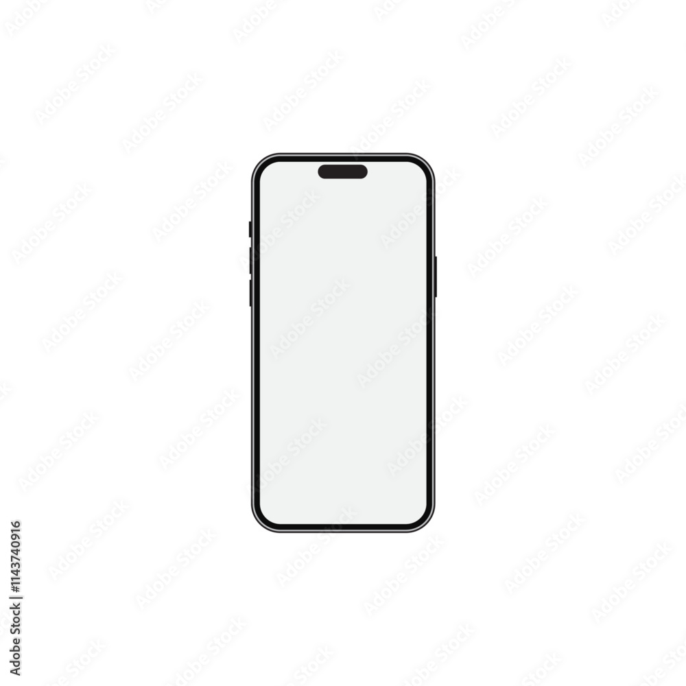 Outline line drawing modern smartphone. Elegant thin stroke line style design illustration