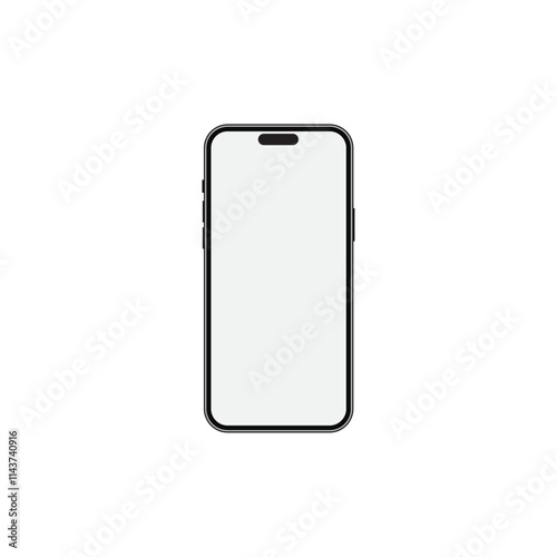 Outline line drawing modern smartphone. Elegant thin stroke line style design illustration