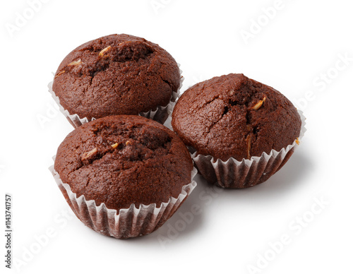 Wallpaper Mural Delicious chocolate muffins displayed on a white background ready to be enjoyed at any time of the day Torontodigital.ca