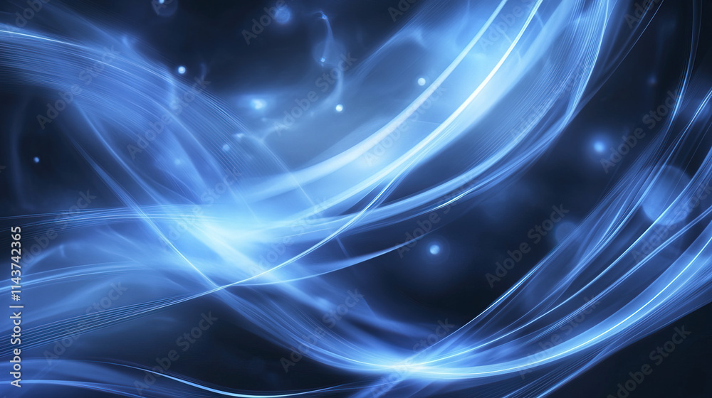 Abstract blue background with flowing lines and glowing lights Abstract blue background with flowing lines and glowing lights