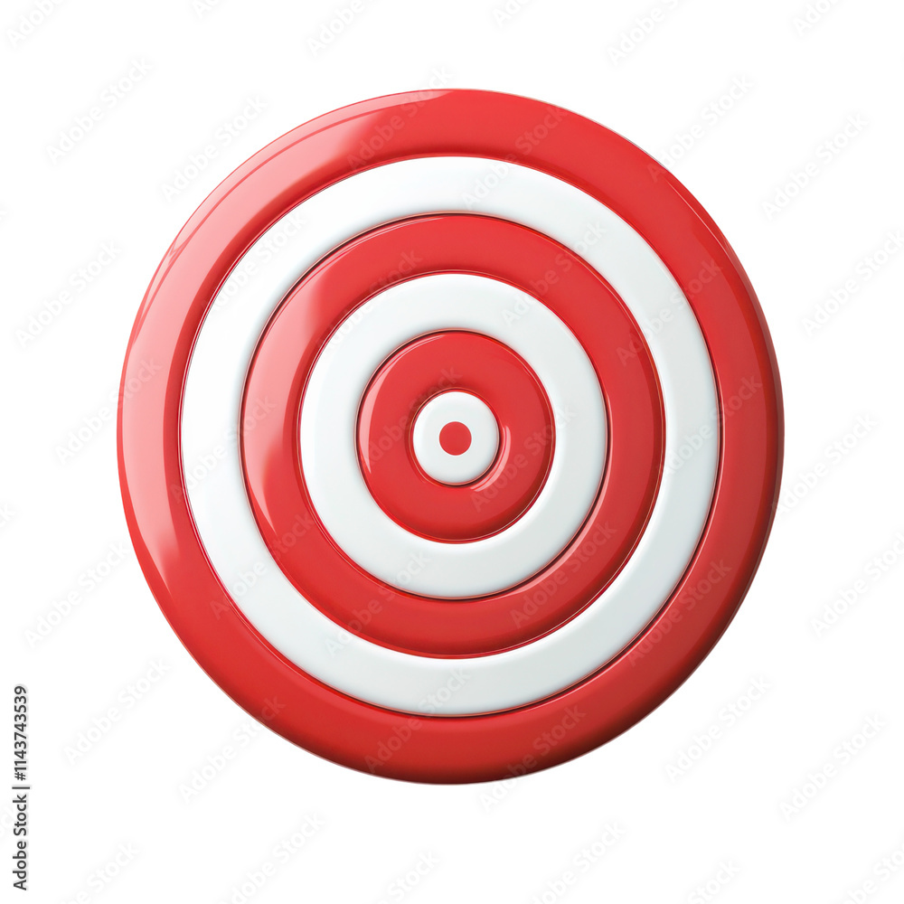 3D Target Goal Bullseye Icon on a White Background for Conceptual Illustrations and Marketing Materials and Transparent background. 3D Target Goal Bullseye Icon on a White Background for Conceptual Illustrations and Marketing Materials and Transparent background.