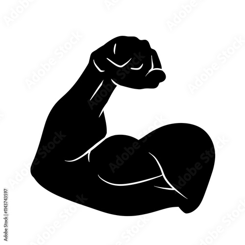 Flexed Arm Silhouette Vector Illustration