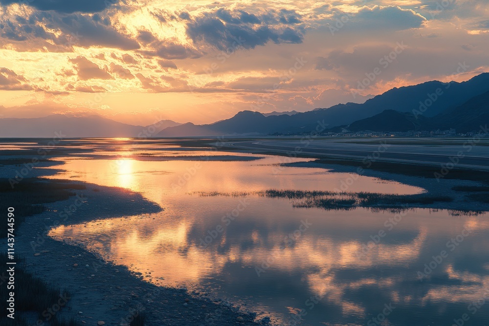 custom made wallpaper toronto digitalPanoramic sunset landscape winding coastal highway dramatic cloudy sky