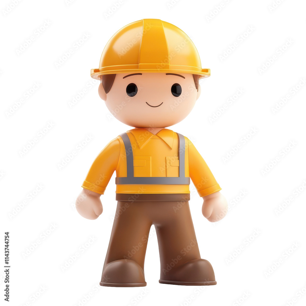 3D Worker Character Isolated on Transparent background. 3D Worker Character Isolated on Transparent background.