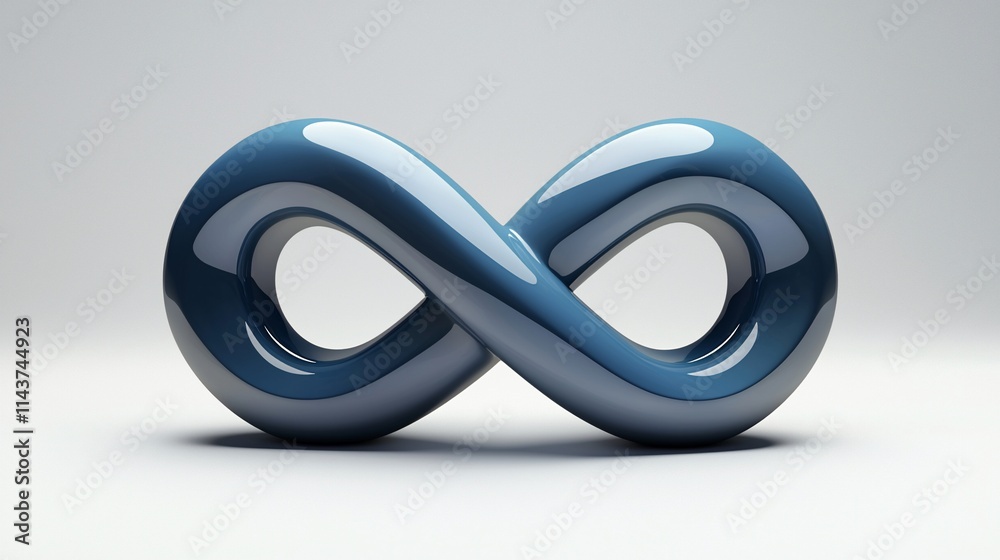3D rendered glossy blue infinity symbol. 3D rendered glossy blue infinity symbol.