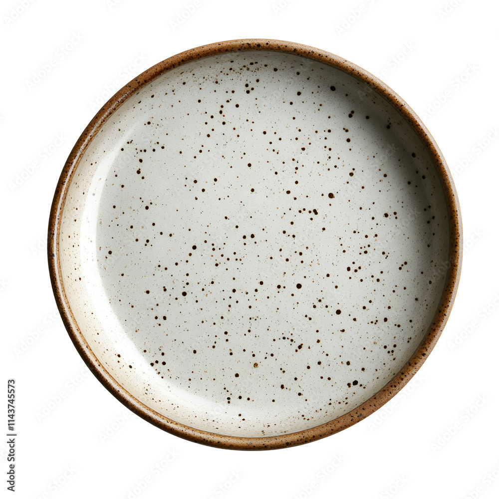 Speckled Ceramic Bowl Isolated on Transparent Background