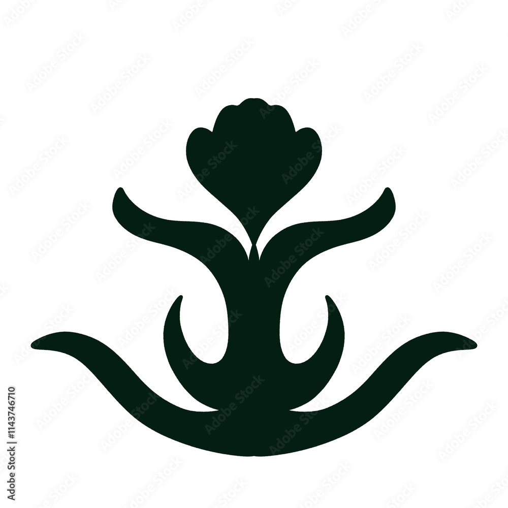 Fototapeta premium 花や植物の紋章のようなアイコン