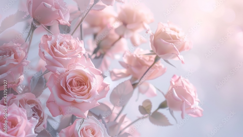 Delicate Pink Roses in Soft Light Delicate Pink Roses in Soft Light