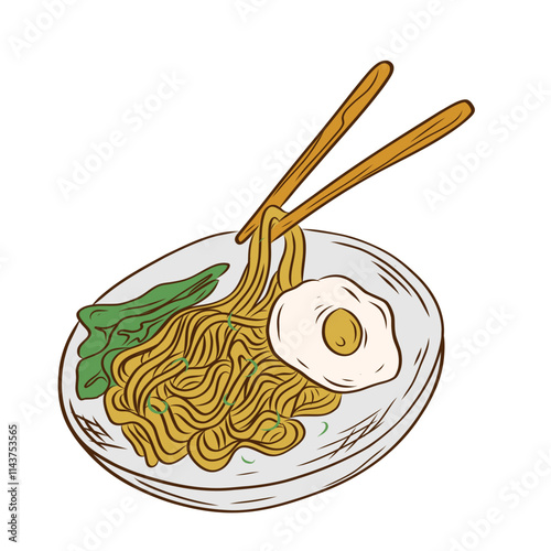 Indonesian Traditional Food Vector Illustration