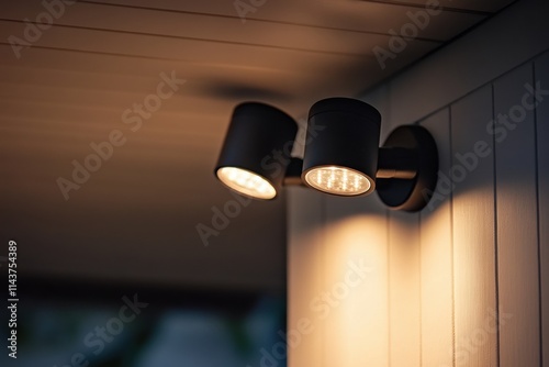 A ceiling-mounted outdoor motion sensor floodlight photo