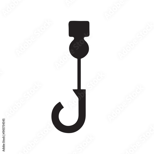 fishing hook silhouette vector image