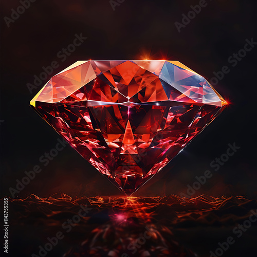 Stunning Red Gemstone with Brilliant Facets