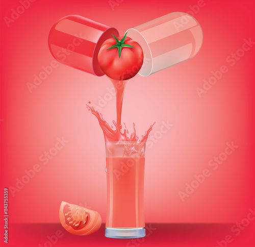The capsule opened and tomato juice splattered out.