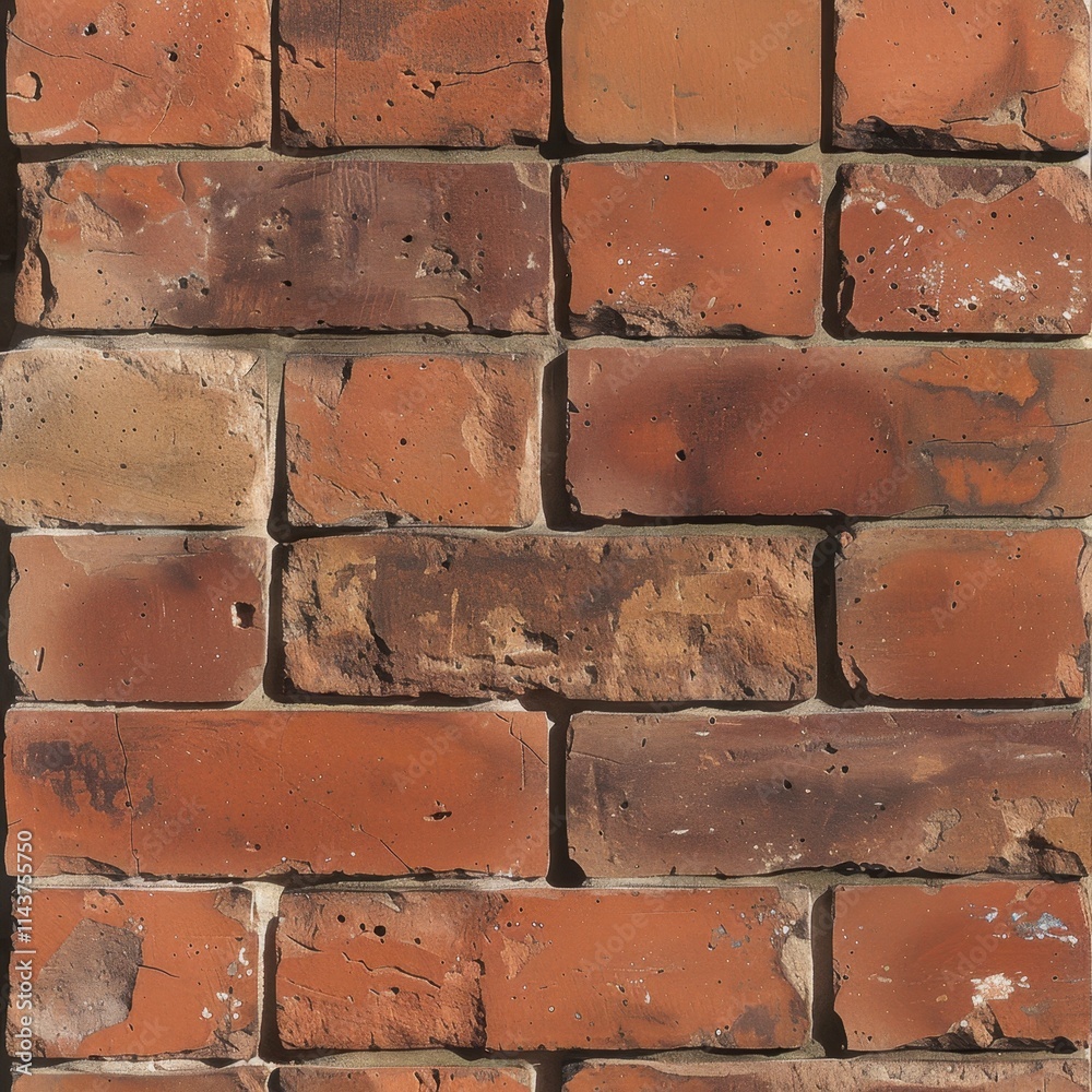 A seamless texture of red bricks, showcasing their classic and sturdy appearance. Bright, natural lighting. A seamless texture of red bricks, showcasing their classic and sturdy appearance. Bright, natural lighting.