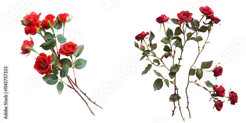 Wallpaper Mural Red Roses Bunch Bouquet. Generative AI. Torontodigital.ca