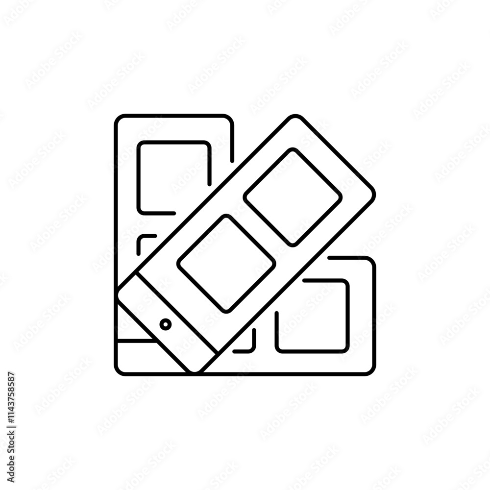 Graphic Design Outline Icon for design aspects of presentation. Graphic Design Outline Icon for design aspects of presentation.