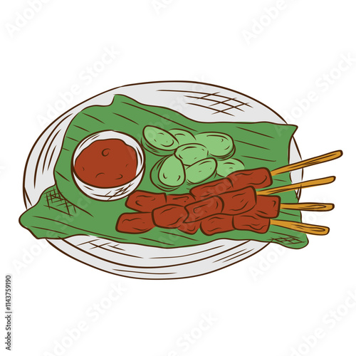 Indonesian Traditional Food Vector Illustration