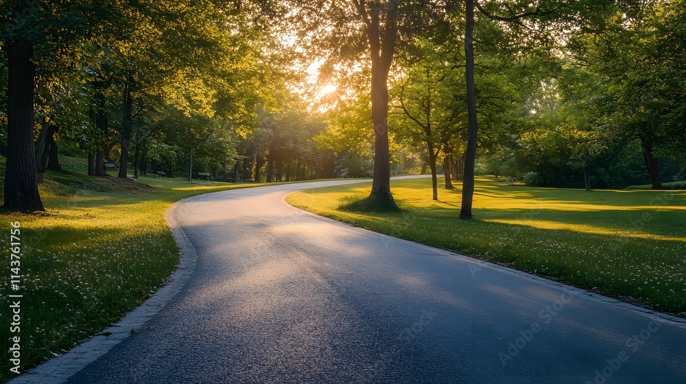 Road leading toward a sunrise with soft light illuminating the path symbolizing a hopeful new beginning