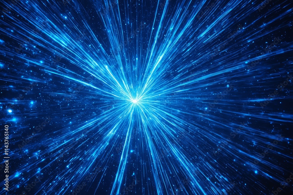 Fototapeta premium a close up of a blue star burst with a black background
