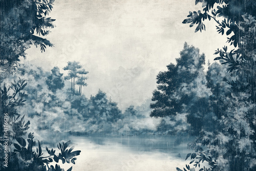 Toile pattern tapestry. Background image. 