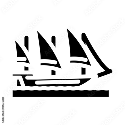 xebec ancient ship glyph icon vector. xebec ancient ship sign. isolated symbol illustration