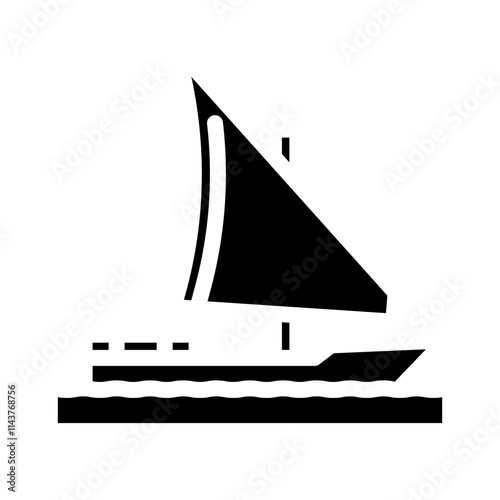 felucca ancient ship glyph icon vector. felucca ancient ship sign. isolated symbol illustration