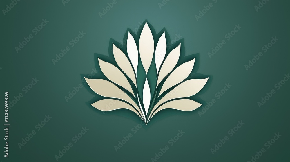 Abstract logo featuring stylized leaf shapes. Abstract logo featuring stylized leaf shapes.