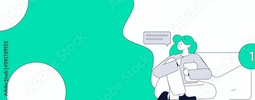 Flat vector illustration of business people operating work scene
