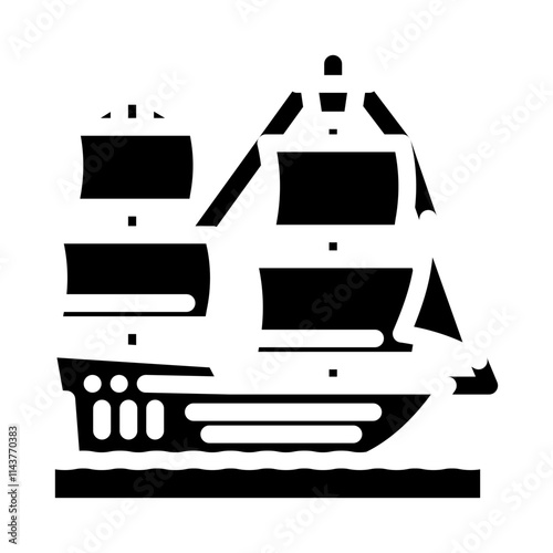 fluyt ancient ship glyph icon vector. fluyt ancient ship sign. isolated symbol illustration