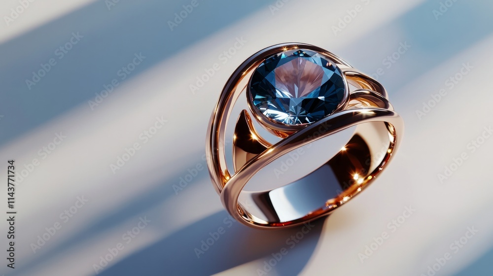 A minimalist luxury ring with a large gemstone in the center, shot on a white background, AI Generative. A minimalist luxury ring with a large gemstone in the center, shot on a white background, AI Generative.