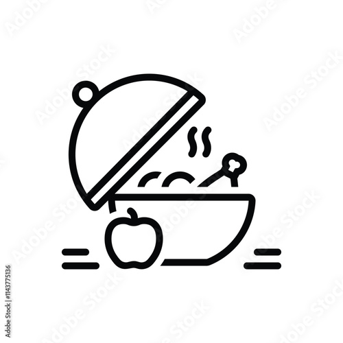 Black line icon for food