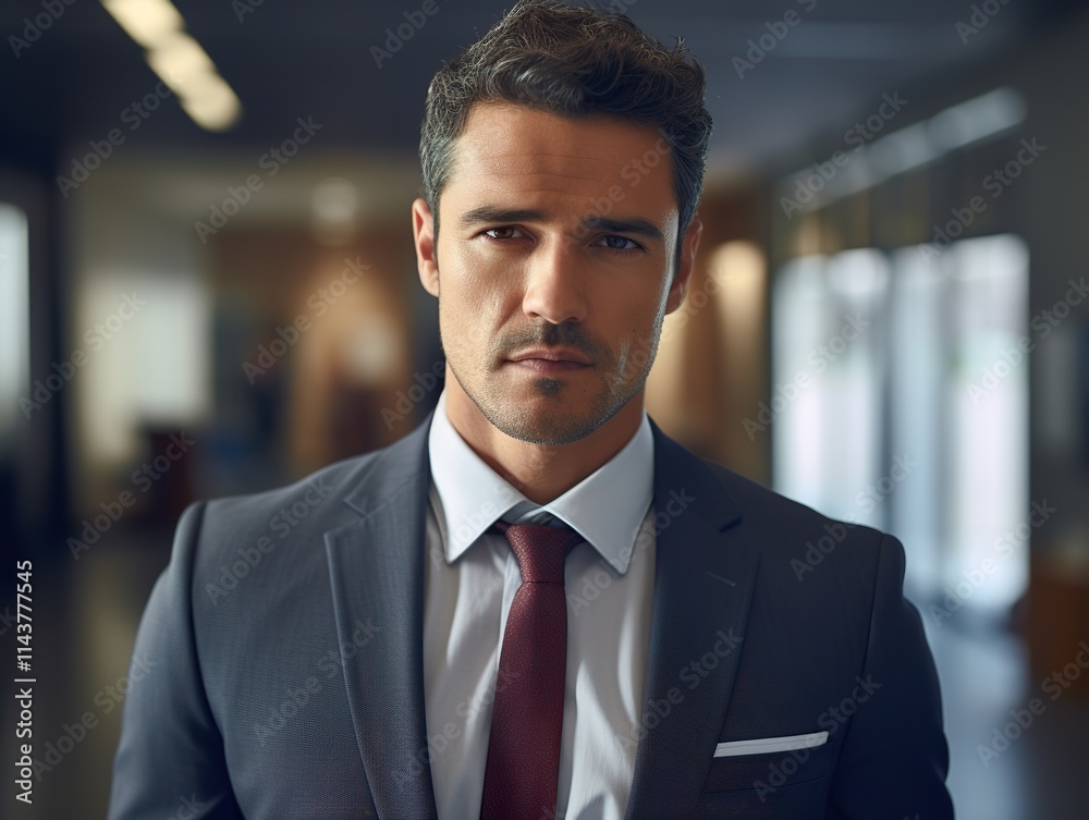 Portrait Attractive hispanic young confident business man in business professional working office Portrait Attractive hispanic young confident business man in business professional working office