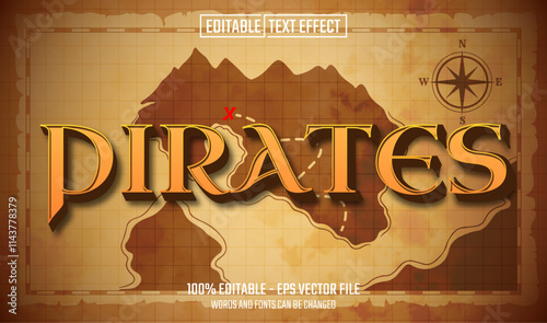 pirates editable text effect