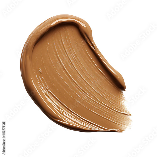 Brown Foundation Makeup Swatch Isolated on White Background