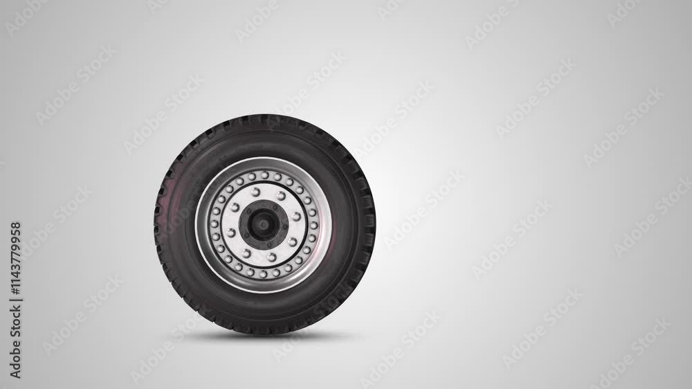 Tyre motion on a white background Tyre motion on a white background