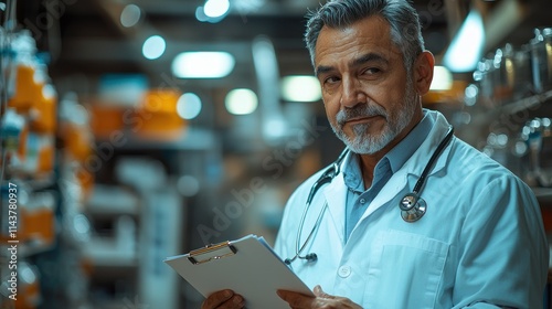 Medical professional in a laboratory setting.