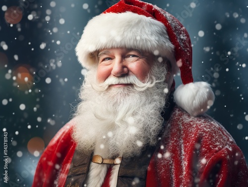 Happy Santa Claus Saint Nicholas greetings on xmas eve Merry Christmas Happy New Year