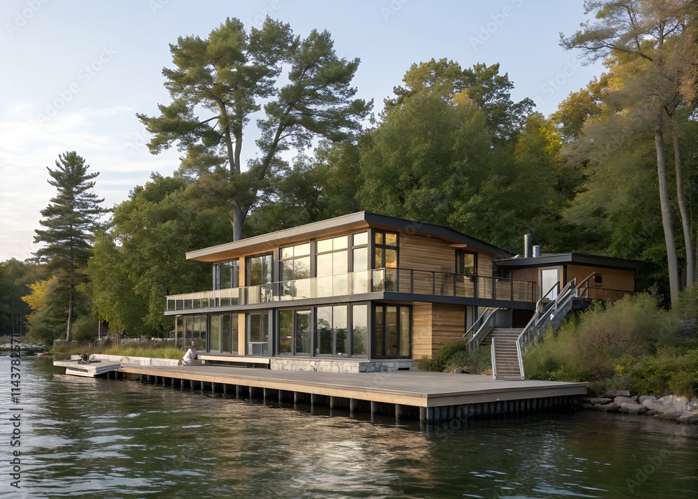 Modern Waterfront Home Nestled Amongst Trees And Water Modern Waterfront Home Nestled Amongst Trees And Water