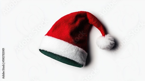 Classic Santa Claus hat on white background. (1) photo