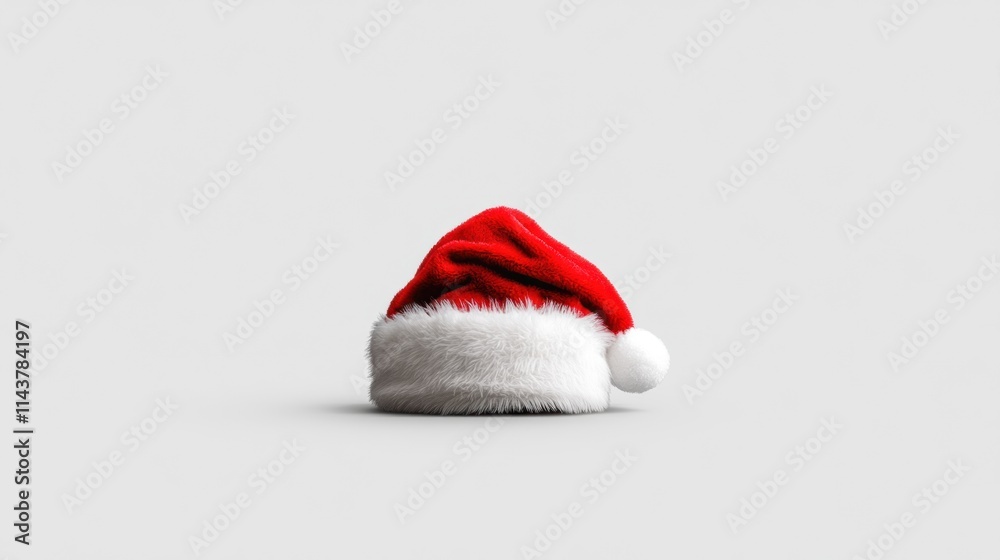 Classic Santa hat on a plain gray background. Classic Santa hat on a plain gray background.