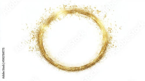 Gold Foil Frame gold splatter frames glitter. Gold stroke on white background