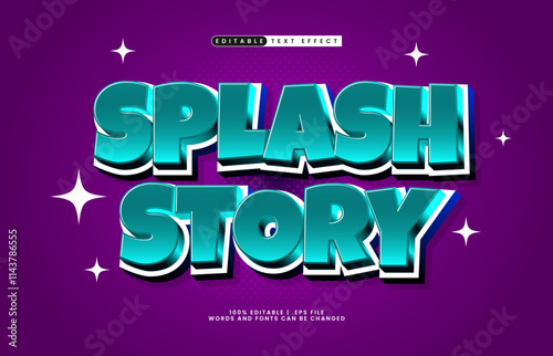 splash story editable text effect with a comic and kids text style