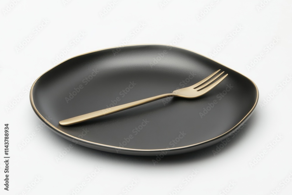 Empty plate with fork and knife isolated on white background Empty plate with fork and knife isolated on white background