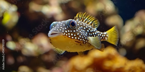 Whitespotted puffer Arothron hispidus showcases the unique features of the whitespotted puffer, highlighting its distinctive appearance and behaviors in its natural environment.