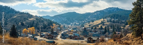 Historic charm of Wallace nestled in Idaho's scenic valley with mountains in the background