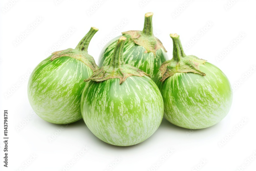 Natural green eggplant isolated on white background Natural green eggplant isolated on white background